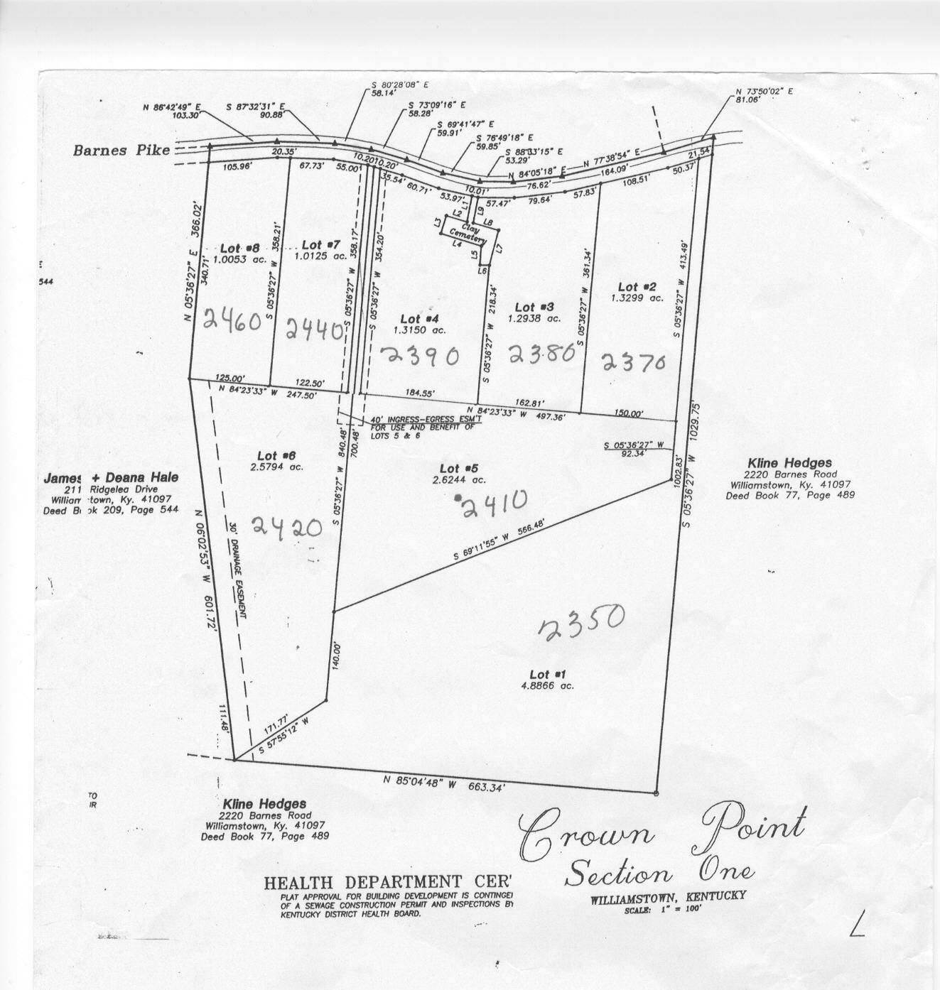 4. Single Family Homes for Sale at Sec 1 lot Crown Point Sec 1 lot Crown Point Williamstown, Kentucky 41097 United States