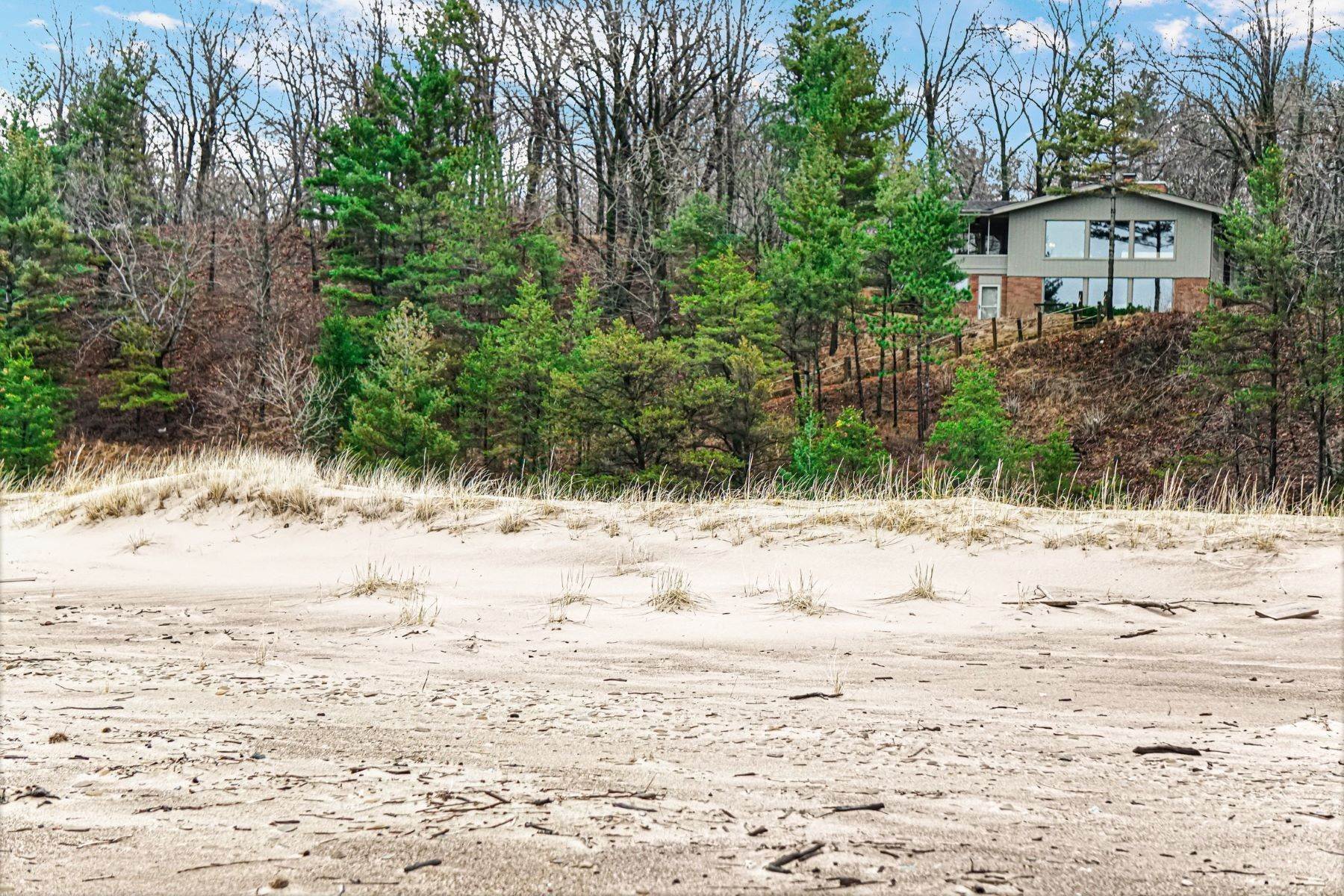 Single Family Homes for Sale at 130 Feet of Beach Frontage on Lake Michigan 92 West Road Dune Acres, Indiana 46304 United States